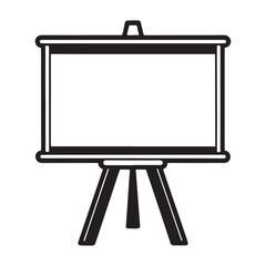 Whiteboard silhouette vector  black color white background