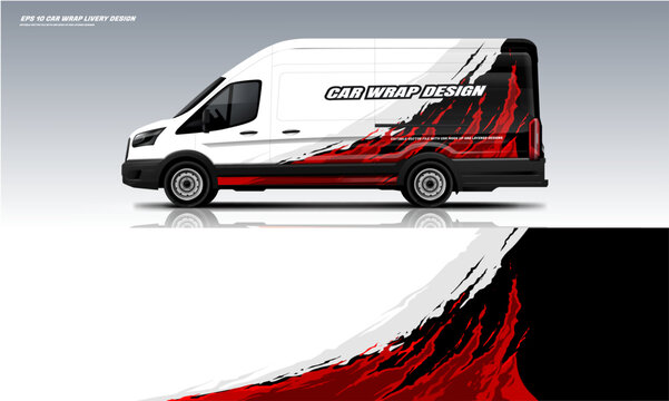 big van wrap design with racing elegant style