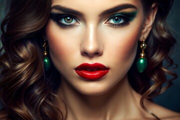 Fototapeta premium Captivating woman with dramatic eye makeup