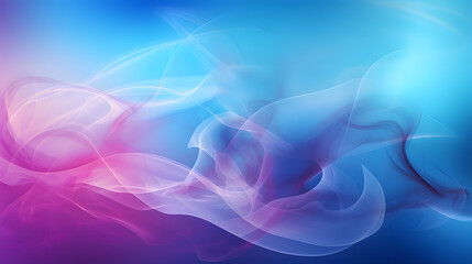 Graceful Smoke Waves: Ethereal Pink and Blue Flow on Dark Background