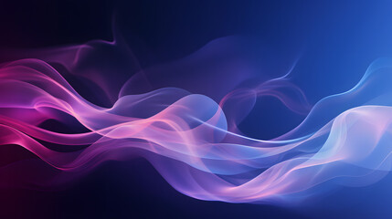Graceful Smoke Waves: Ethereal Pink and Blue Flow on Dark Background