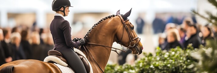 photo of an equestrian leading her horse in a showing event