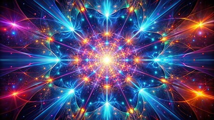 Obraz premium abstract neon fractal wallpaper unveiling space