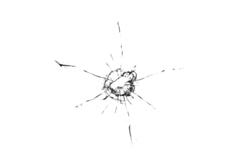 Texture of broken glass on a transparent background