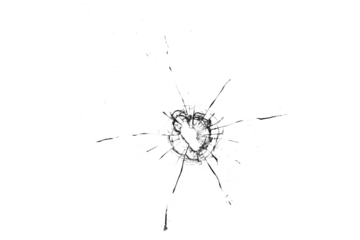 Texture of broken glass on a transparent background