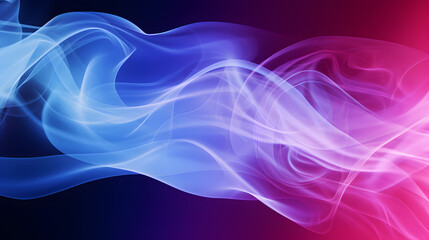 Obraz premium Mesmerizing Smoke Waves: Abstract Blue and Pink Flow on Dark Background