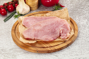 Raw uncooked turkey fillet steak