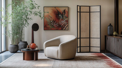 Organic design with furniture and interior frame
