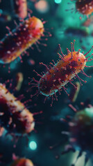 Fototapeta premium World Awareness Week on Antimicrobial Resistance, Antibiotics, Microorganisms, and the Human Immune System