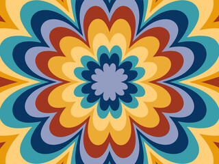 Multicolored flowers. Bright background, plants, summer atmosphere. Vector illustration