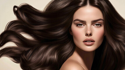 Obraz premium premium hair dye packaging image featuring a woman with well-groomed