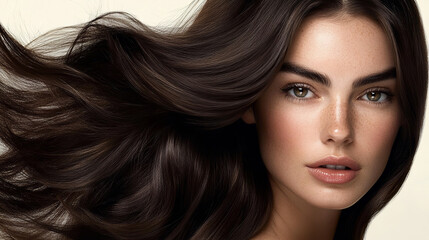 Fototapeta premium premium hair dye packaging image featuring a woman with well-groomed