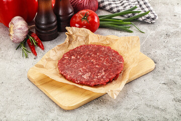 Raw beef burger cutlet minced meat