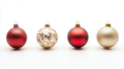 Christmas balls on a white background.
