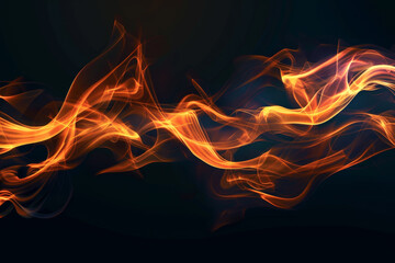 Fototapeta premium A long, curving flame of fire with a dark background
