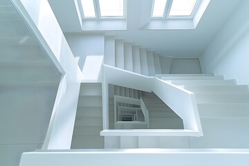 Obraz premium Elegant Spiral Staircase in a Bright, Minimalist Space