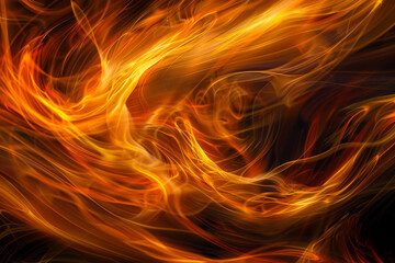 A fiery orange flame with a black background