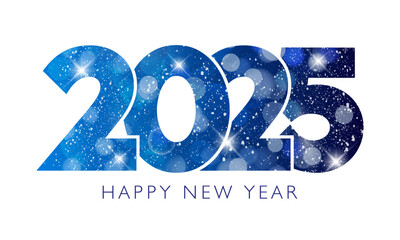 Happy New Year 2025 text design. Vector illustration.