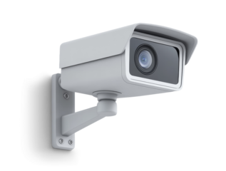 A security camera on a transparent background