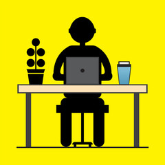 person working on laptop