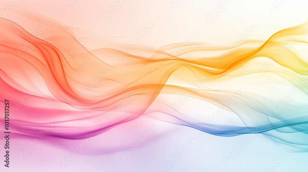 Poster a delicate rainbow watercolor background with light, transparent layers of color creating a soft and