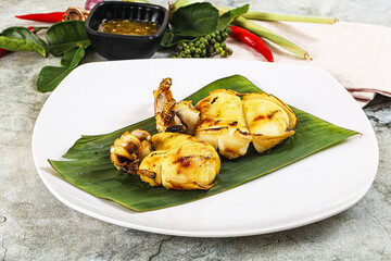 Delicous Grilled cuttlefish with sauce