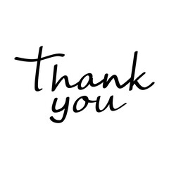 Thank you. Hand drawn typography poster. T shirt hand lettered calligraphic design. Inspirational vector typography. vector illustration