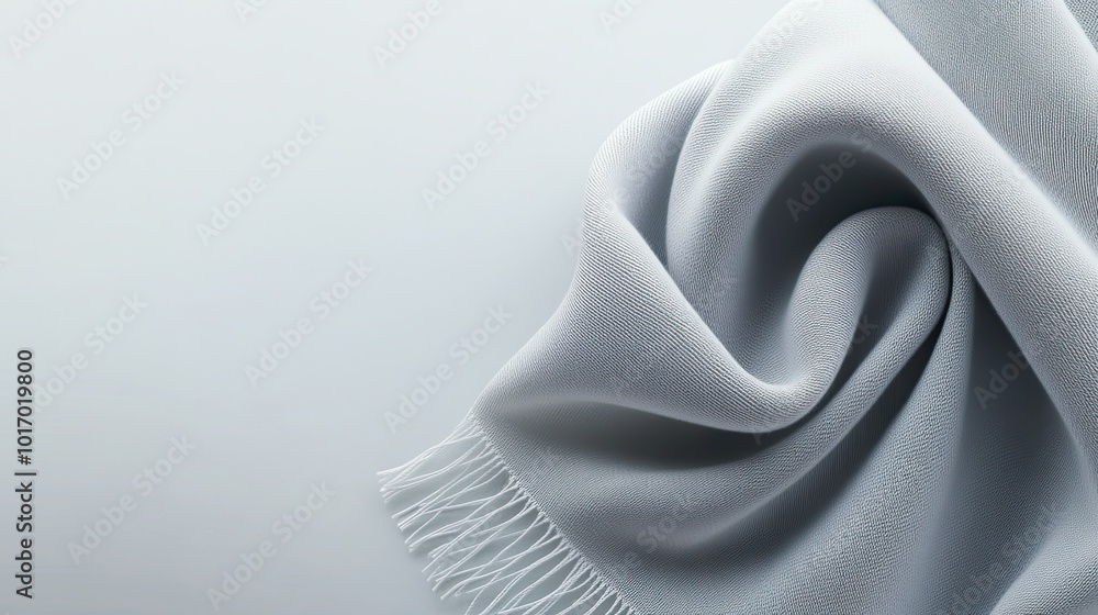 Poster a grey fabric texture background with visible threads and soft texture, creating a cozy and tactile 