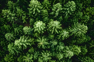 Fototapeta premium Lush Green Canopy: Aerial View of Dense Forests