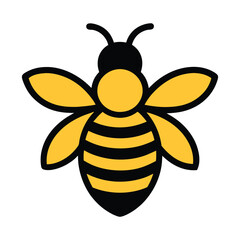 Bee vector icon. Bee logo. Bee vector illustration.