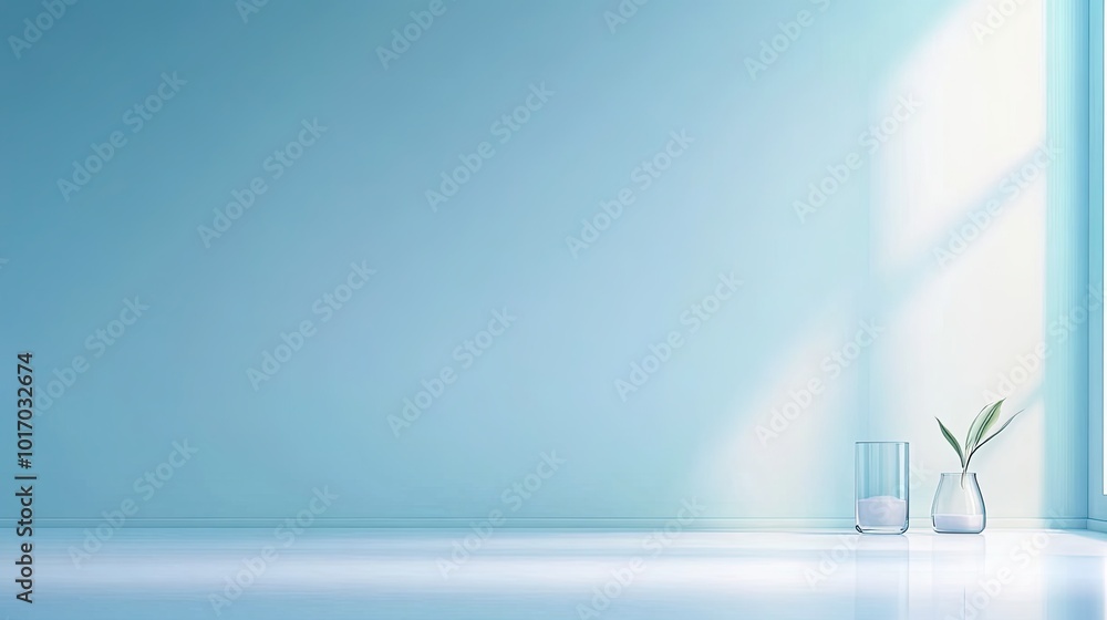 Poster a soft blue-grey background with a gradient that gently fades to a lighter shade, creating a calming