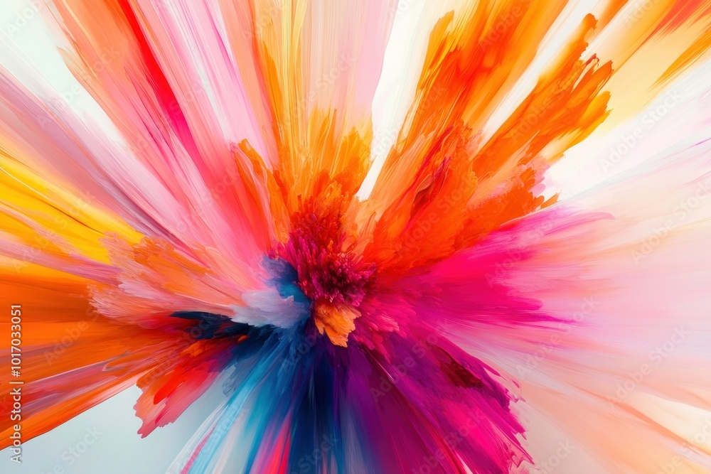 Poster vibrant colors display in dynamic abstract burst