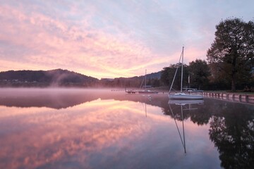 sunrise over the lake
