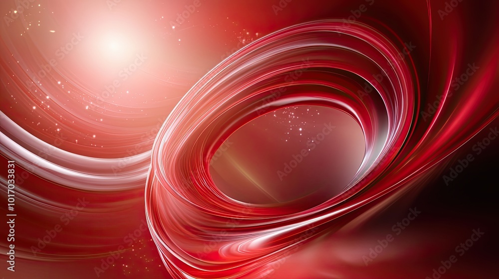 Poster a swirling red abstract background with a blend of light and dark red tones, forming a mesmerizing p