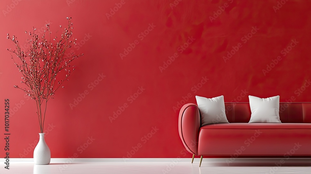 Poster a textured red wallpaper with a subtle embossed pattern, creating a sophisticated and elegant backdr