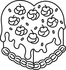 cake with cherries on top sweet dessert outline coloring
