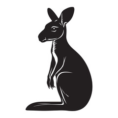 Kangaroo Silhouette and Illustrations, Kangaroo in cartoon, doodle style, Kangaroo Vector Line art Illustration