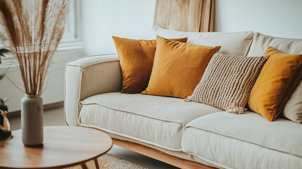 A living room with Mint Sofas and Clean Lines: Scandinavian Living Room Inspirations