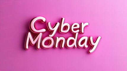 Pink 'Cyber Monday' lettering on pink background.