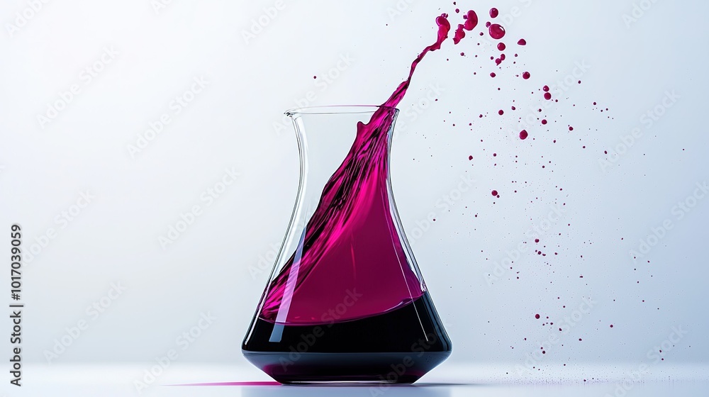 Aufkleber colorful liquid splashing from a glass flask during a science experiment in a laboratory setting