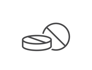 pill line icon. medicament and pharmaceutical symbol. isolated vector medical image