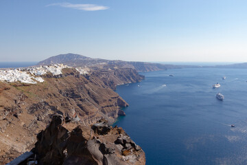 Fototapeta premium Santorini Island and the Mediterranean Sea