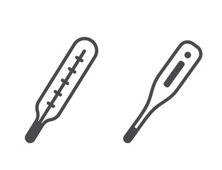 medical thermometer line icons. therapy and treatment symbol. isolated vector image in simple style