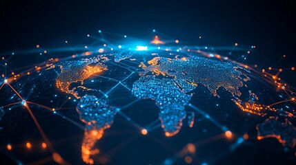 A Digital Representation of the Earth with Glowing Connections