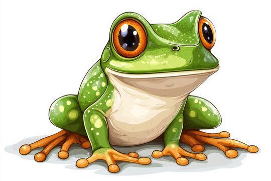 Playful Frog Cartoon for Kids&rsquo; Designs