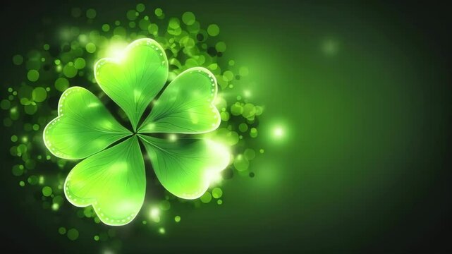 video of St. Patricks day background four leaf clover