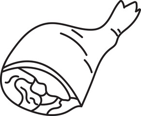 pork leg meat fresh food grocery butcher clipart