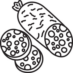 salami meat fresh food grocery butcher clipart