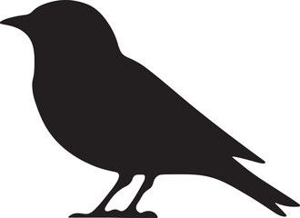 A bird silhouette vector illustration flat icon. The background is white and isolated.