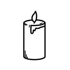 candle, lineart, vector illustration